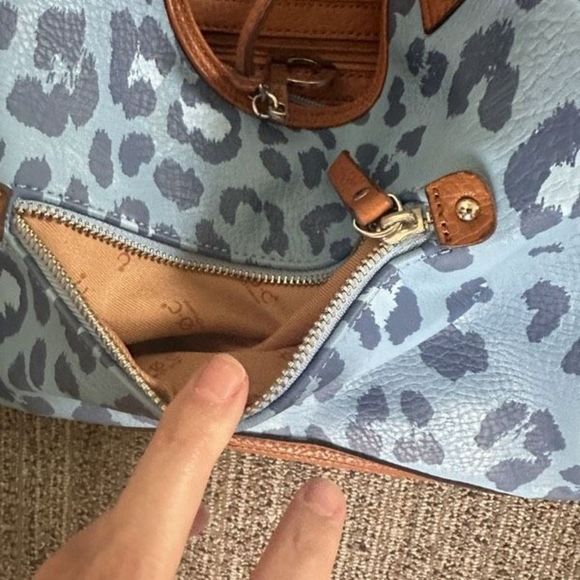 B.O.C. Blue Cheetah Print hobo Purse - Picture 12 of 14